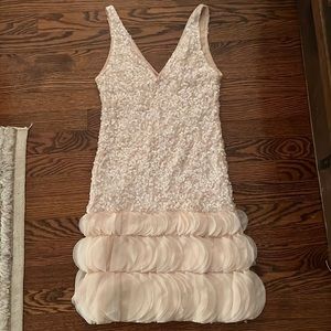 White sequin dress bride flapper
